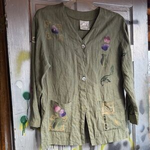 Play Algre San Diego California hand painted linen top